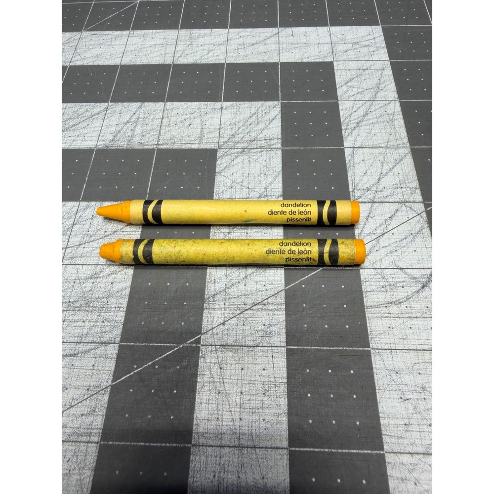 Crayola Crayon Dandelion Yellow Retired Discontinued 2 Piece Set